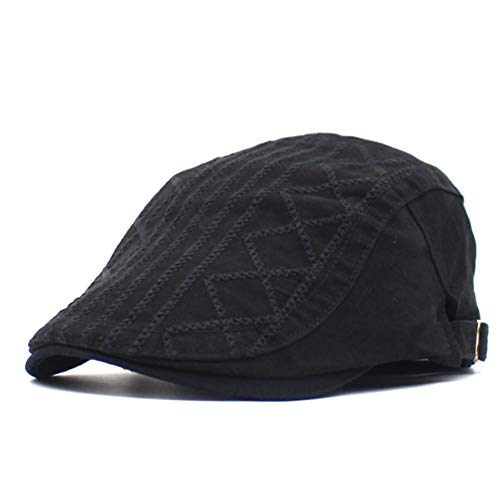 Adantico Herren Baumwolle Schirmmützen Flat Cap (Schwarz) von Adantico