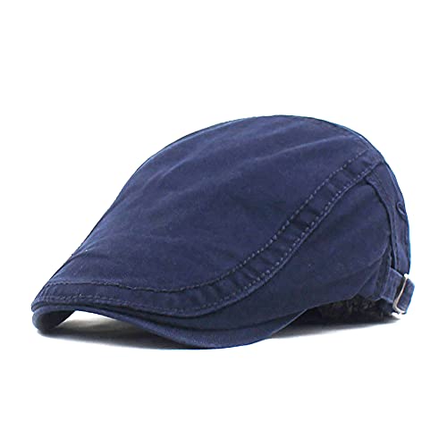 Adantico Herren Baumwolle Schirmmützen Flat Cap Einfarbig (Blau) von Adantico