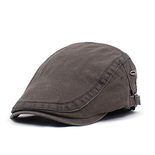 Adantico Herren Baumwolle Schirmmützen Flat Cap Einfarbig (Grau) von Adantico