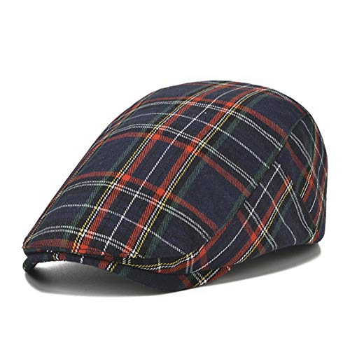 Adantico Herren Damen Schirmmützen Plaid Muster (Dunkel Blau) von Adantico