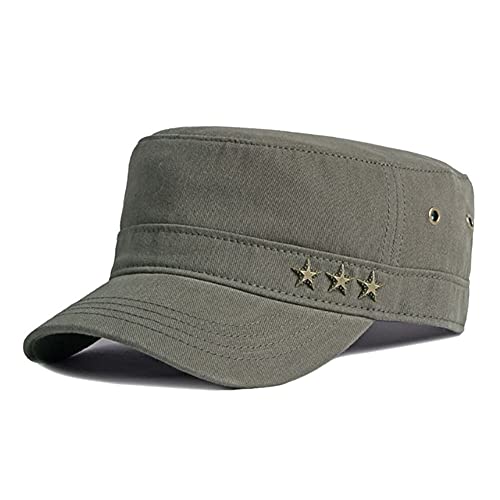 Adantico Herren Militär Armee Unisex Kappe Einstellbar Baseballmütze Damen Flat Cap (Grün) von Adantico