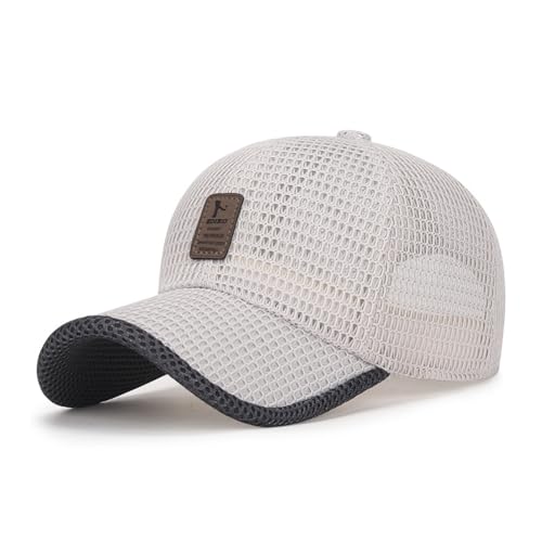 Adantico Unisex Baseball Cap Mesh Kappe für Damen Herren im Sommer (Beige) von Adantico