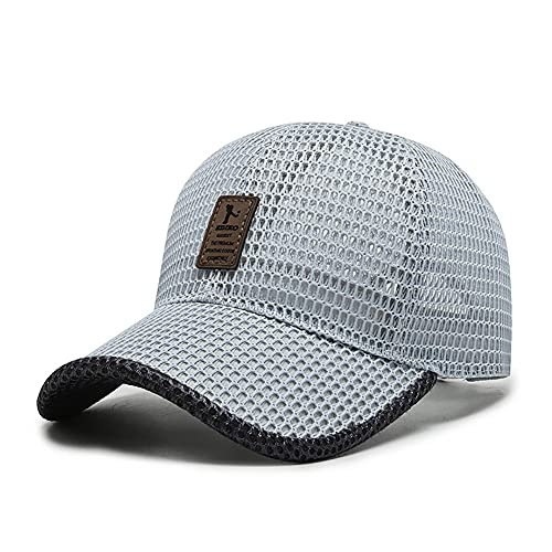 Adantico Unisex Baseball Cap Mesh Kappe für Damen Herren im Sommer (Hell Grau) von Adantico