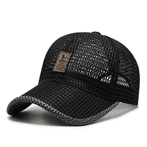 Adantico Unisex Baseball Cap Mesh Kappe für Damen Herren im Sommer (Schwarz) von Adantico