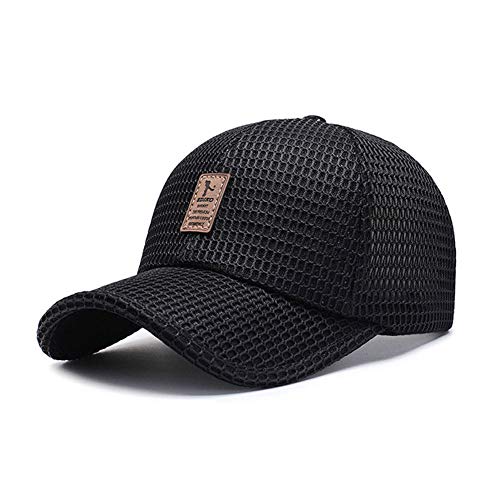 Adantico Unisex Mesh Baseball Cap für Damen Herren im Sommer (Schwarz) von Adantico