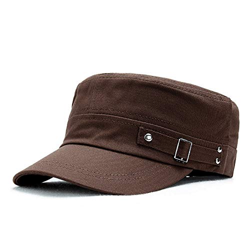 Adantico Unisex Militär Armee Kappe Einstellbar Baseballmütze Flat Cap (Kaffee) von Adantico