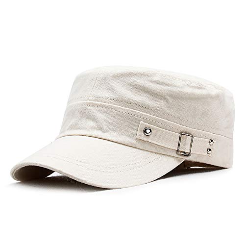 Adantico Unisex Militär Armee Kappe Einstellbar Baseballmütze Flat Cap (Weiß) von Adantico