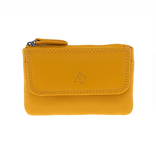 Adapell® Geldbörse, Unisex, Rindsleder, Echtleder, Geldbörse, Kartenhalter, Schlüsselanhänger, für bis zu 14 Karten., Senf, Talla única, Super Soft: von Adapell