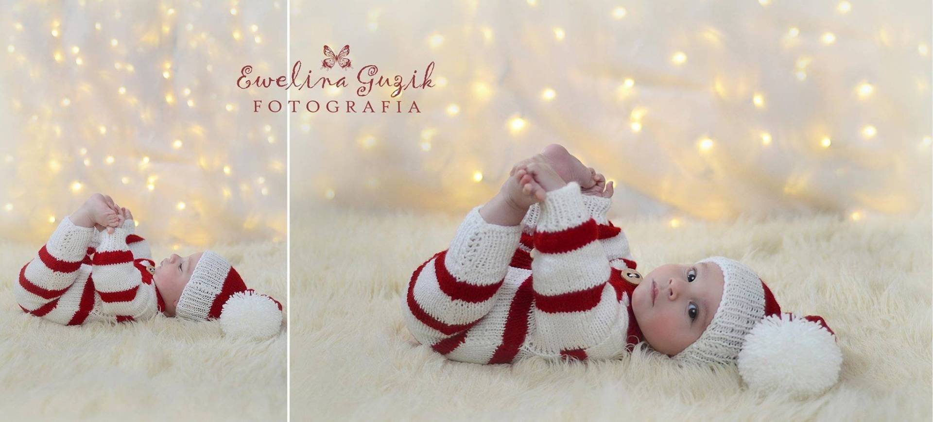 9-12 Monate Weihnachtsset, Gestrickte Weihnachtsmannmütze Und Overall, Photo Props, Lange Mütze Weihnachtsmann, Sittergröße, Weihnachtsrequisiten von Adaphotoprops
