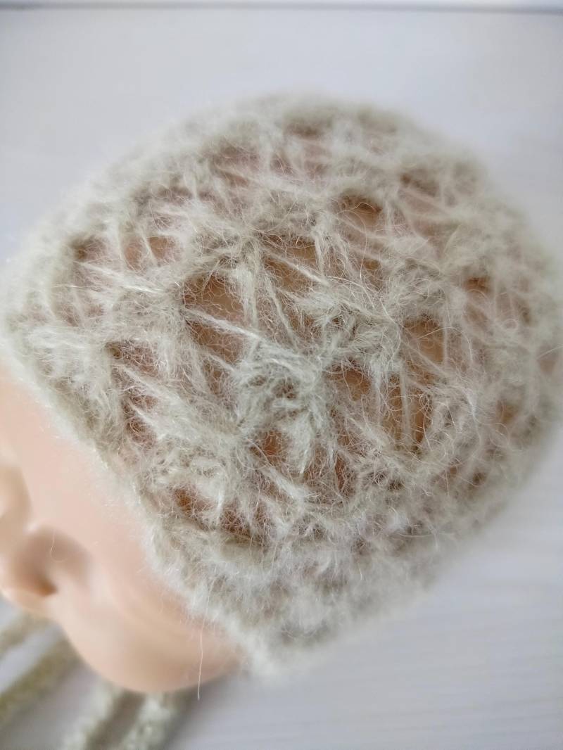 Neugeborenen Mütze, Newborn Bonnet, Requisiten, Baby Foto Alpaka, Mütze von Adaphotoprops