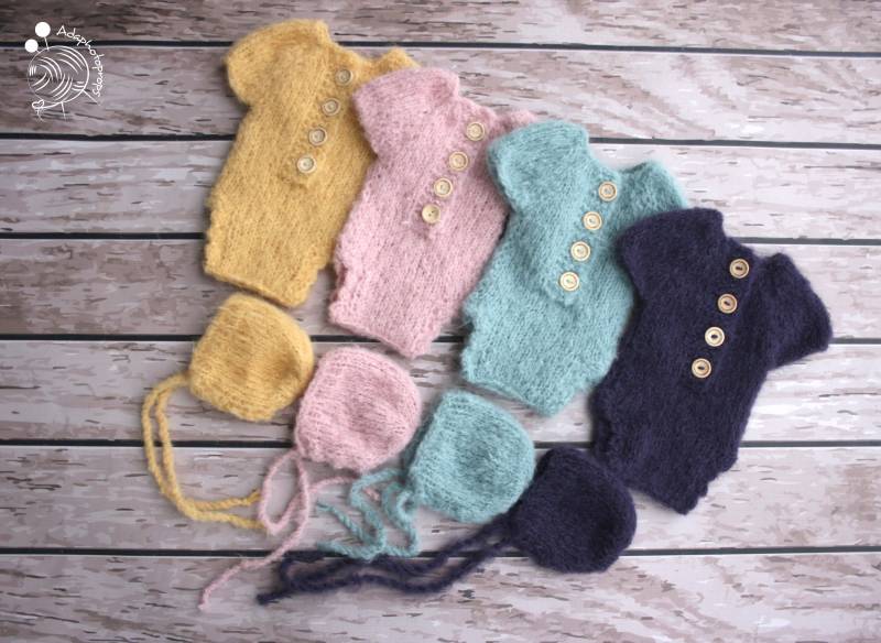 Neugeborenen Outfit, Newborn Bonnet, Strampler, Aplaca Mütze, Strampelanzug, Foto Requisiten, Fotografie Requisiten von Adaphotoprops