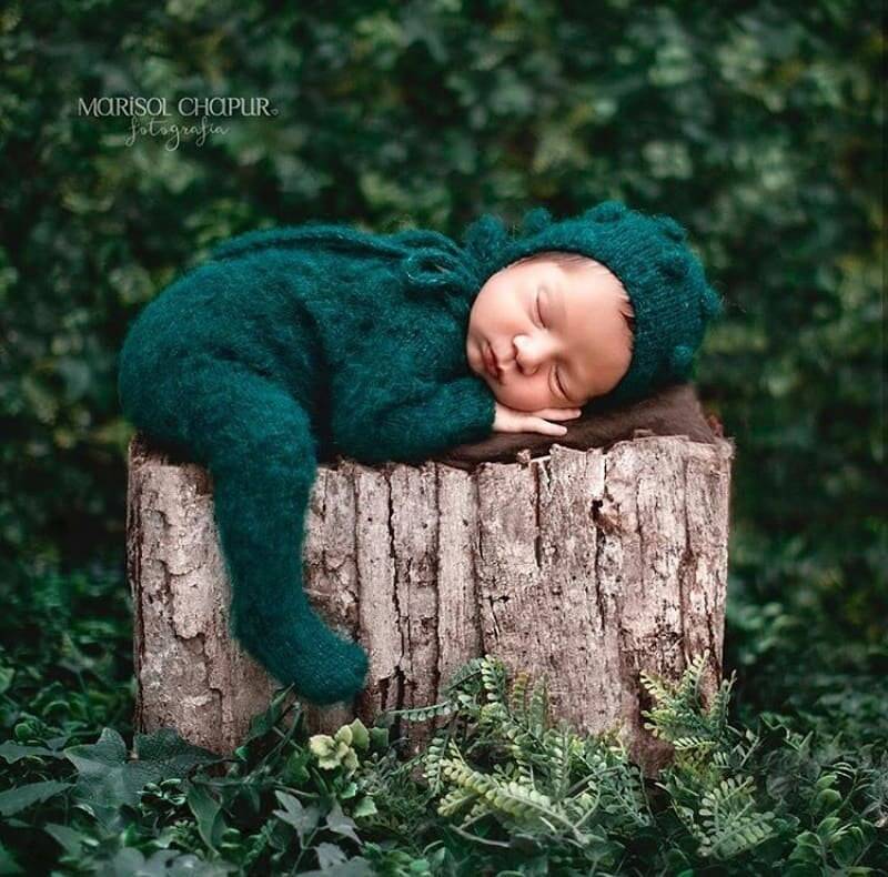 Neugeborenen Strampler Mit Füßen, Outfit, Requisiten, Foto Pyjama, Mütze, Strampler, Set von Adaphotoprops