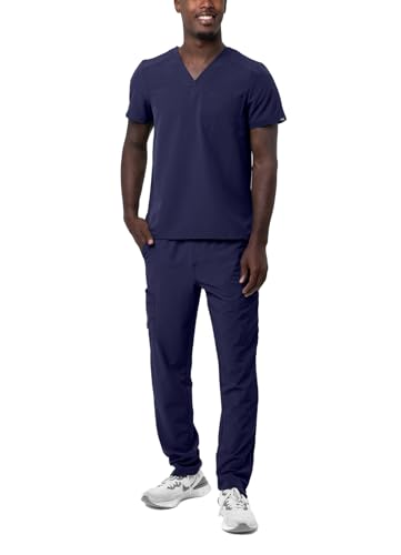 Adar Addition Go-Basic Scrub Set for Men - Classic V-Neck Scrub Top & Cargo Scrub Pants - A9300 - Navy - L Adar Addition Go-Basic Scrub Set for Men - Classic V-Neck Scrub Top & Cargo Scrub Pants - A9300 - Navy - L von Adar Uniforms