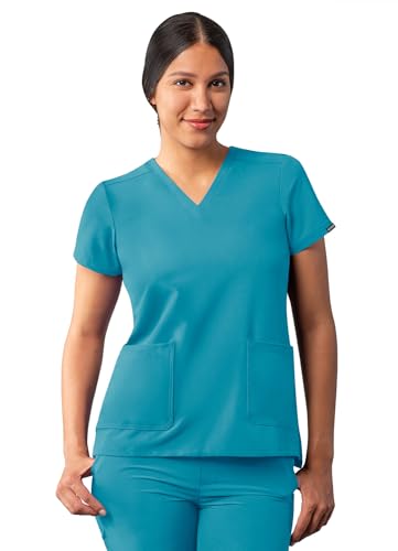 Adar Additon Schrubben Für Frauen - Moderne V-Hals Schrubben Top - A6008 - Blaugrün Blau - 2X von Adar Uniforms