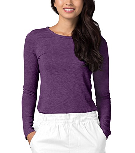 Adar Damen Untershirt - Langärmeliges Komfort T-Shirt - 2900 - Heather Eggplant - XS von Adar Uniforms