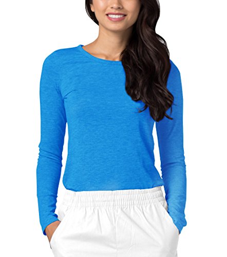 Adar Damen Untershirt - Langärmeliges Komfort T-Shirt - 2900 - Heather Pool Blue - XS von Adar Uniforms