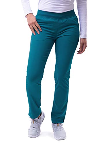 Adar Pro Damen Kittel - Massgeschneiderte medizinische Yoga Hose - P7102 - Caribbean Blue - L von Adar Uniforms