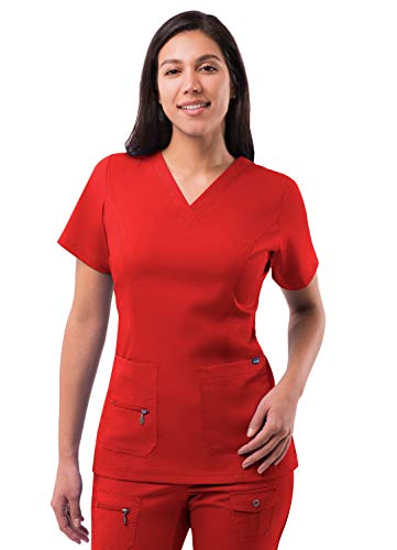 Adar Pro Damen Kittel - Medizinisches Top mit erhöhtem V-Ausschnitt - P4212 - Apple - XL von Adar Uniforms