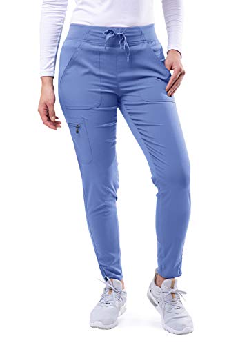 Adar Pro Damen Kittel - Ultimative medizinische Yoga Jogger Hose - P7104 - Ceil Blue - L von Adar Uniforms