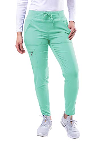 Adar Pro Damen Kittel - Ultimative medizinische Yoga Jogger Hose - groß - P7104 - Aqua - L von Adar Uniforms