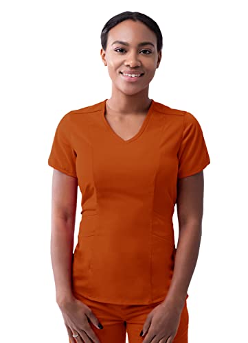 Adar Pro Scrubs für Damen - Modernes Scrub-Top mit V-Ausschnitt - P7002 - Cinnamon - 2X von Adar Uniforms