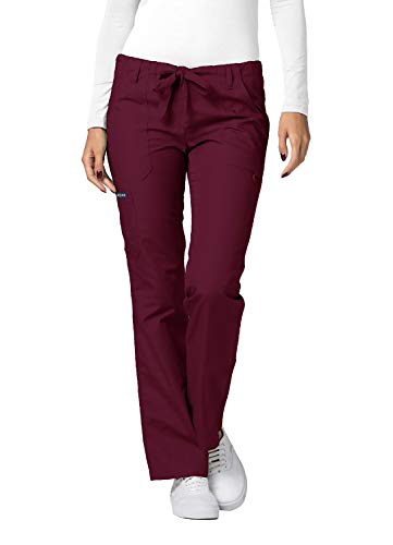 Adar Universal Damen Pflegebekleidung - Gerade Hose mit Kordelzug - 510 - Burgundy - 4X von Adar Uniforms