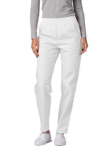 Adar Universal Damen Pflegebekleidung - Konische Cargo Hose - 503 - White - L von Adar Uniforms