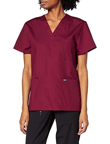 Adar Universal Damen Pflegebekleidung - Top mit Schnappverschluss vorne - 604 - Burgundy - 2X von Adar Uniforms