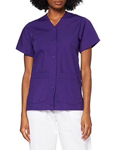 Adar Universal Damen Pflegebekleidung - Top mit Schnappverschluss vorne - 604 - Purple - 2X von Adar Uniforms