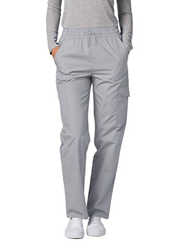 Adar Universal Damen Pflegebekleidung - lockere medizinische Cargo Hose - 506 - Silver Gray - L von Adar Uniforms
