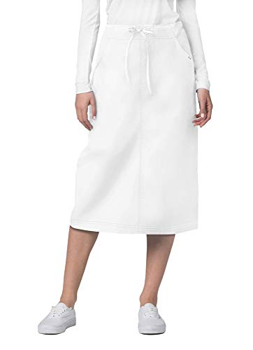 Adar Universal Damen medizinischer Rock - Mittellanger Rock mit Kordelzug - 707 - White - 16 von Adar Uniforms