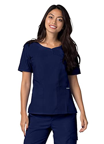 Adar Universal Damen Pflegebekleidung - Medizinisches Top mit V-Ausschnitt - 628 - Navy - M von Adar Uniforms