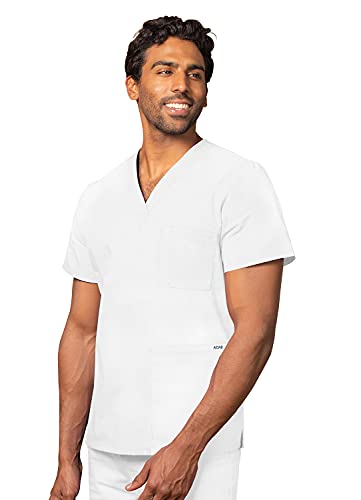 Adar Universal Unisex Pflegebekleidung - Medizinische Tunika mit V-Ausschnitt - 601 - White - XL von Adar Uniforms