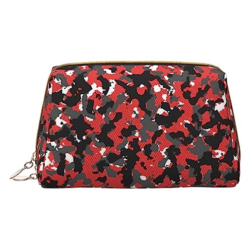 Adasomu Make-up-Tasche aus Leder, Motiv: Traktor, Landwirtschaft, tragbar, vielseitig, mit Reißverschluss, Reise-Kosmetik-Organizer für Damen/Mädchen, Camouflage-Muster, Einheitsgröße von Adasomu