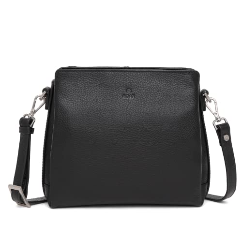 Adax Stylish Elegant Echtleder Umhängetasche Schultertasche Damen, Schwarz Hüfttasche Groß Desigual Crossbody Bag Für Damen Mit Verstellbaren Schultergurts - Sia von Adax