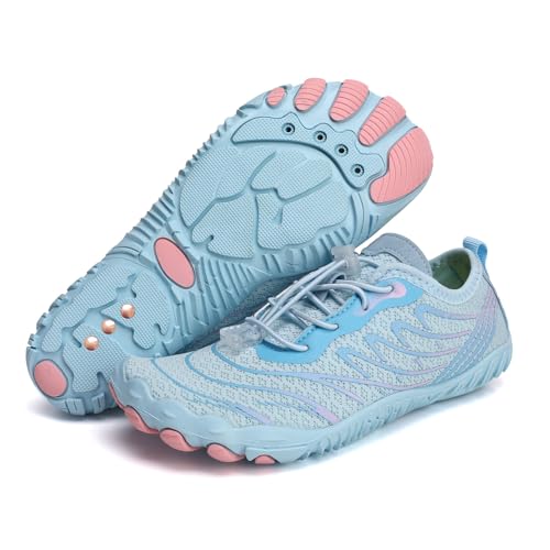 AddBili Erdungsschuhe mit Kupfer Erdungsschuhe Barfußschuhe effektiv weich bequem, Blau-1 Socken, 9 Women/8 Men von AddBili