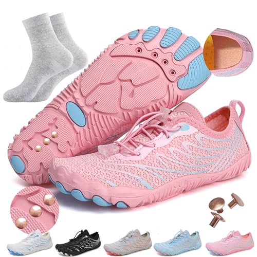 AddBili Erdungsschuhe mit Kupfer Erdungsschuhe Barfußschuhe effektiv weich bequem, Pink-Cupper, 7.5 Women/6.5 Men von AddBili
