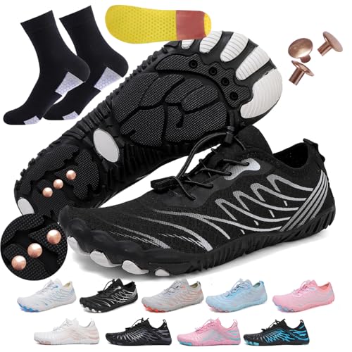 AddBili Erdungsschuhe mit Kupfer Erdungsschuhe Barfußschuhe effektiv weich bequem, Schwarz-2socks, 12.5 Women/11.5 Men AddBili Erdungsschuhe mit Kupfer Erdungsschuhe Barfußschuhe effektiv weich bequem, Schwarz-2socks, 12.5 Women/11.5 Men von AddBili