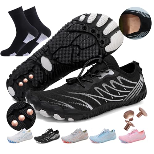 AddBili Erdungsschuhe mit Kupfer Erdungsschuhe Barfußschuhe effektiv weich bequem, Schwarz-Cupper, 7.5 Women/6.5 Men AddBili Erdungsschuhe mit Kupfer Erdungsschuhe Barfußschuhe effektiv weich bequem, Schwarz-Cupper, 7.5 Women/6.5 Men von AddBili