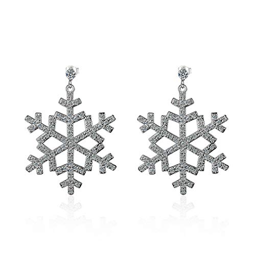 Addfect Damen Groß Schneeflocke Ohrstecker Ohrringe 925er Silber mit 3A Zirkonia,Temperament Mode Ohrringe Modeschmuck Geschenk für Mädchen Frauen von Addfect