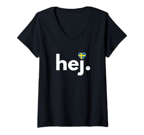 Damen hej. Schweden-Fan, Reisen, Hobby Stockholm T-Shirt mit V-Ausschnitt Damen hej. Schweden-Fan, Reisen, Hobby Stockholm T-Shirt mit V-Ausschnitt von Addicted-to Design