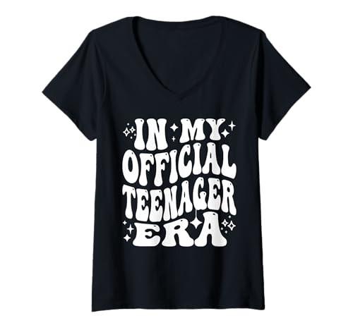 Damen In My Official Teenager Era Funny 13th Birthday Life T-Shirt mit V-Ausschnitt Damen In My Official Teenager Era Funny 13th Birthday Life T-Shirt mit V-Ausschnitt von Addictive Designs Birthday Merch