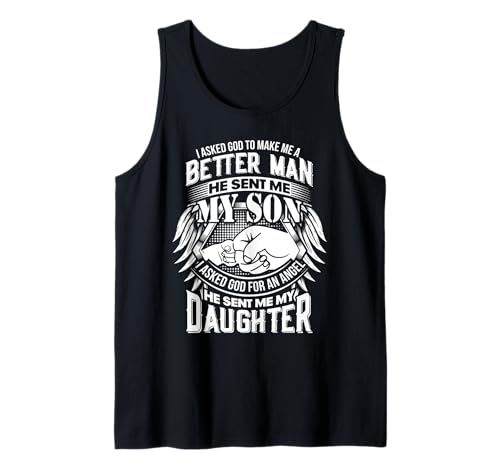 Herren I Asked God to Make Me a Better Man Son Angel Daughter Tank Top Herren I Asked God to Make Me a Better Man Son Angel Daughter Tank Top von Addictive Designs Family Merch