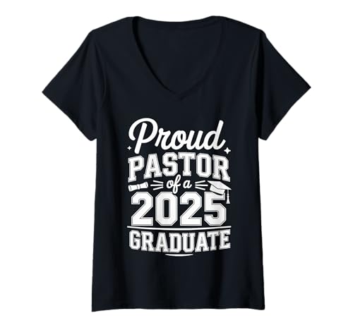 Damen Stolzer Pastor einer Klasse von 2025 Graduate Senior Graduation T-Shirt mit V-Ausschnitt Damen Stolzer Pastor einer Klasse von 2025 Graduate Senior Graduation T-Shirt mit V-Ausschnitt von Addictive Designs Graduation Merch