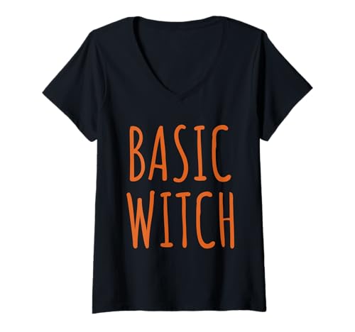 Damen Basic Witch Simple Funny Halloween T-Shirt mit V-Ausschnitt Damen Basic Witch Simple Funny Halloween T-Shirt mit V-Ausschnitt von Addictive Designs Halloween Merch