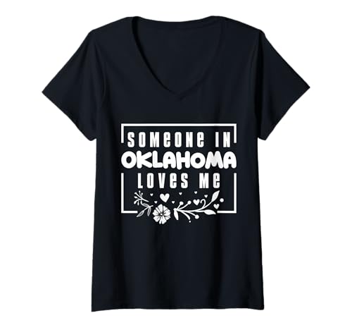 Damen Jemand in Oklahoma liebt Mich T-Shirt mit V-Ausschnitt Damen Jemand in Oklahoma liebt Mich T-Shirt mit V-Ausschnitt von Addictive Designs Merch