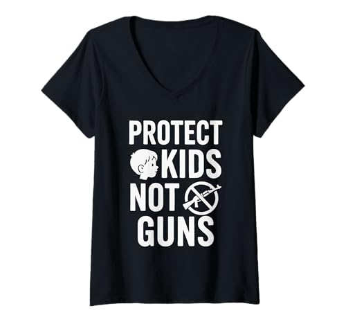 Damen Protect Kids Not Guns Anti Gun Violence T-Shirt mit V-Ausschnitt Damen Protect Kids Not Guns Anti Gun Violence T-Shirt mit V-Ausschnitt von Addictive Designs Merch