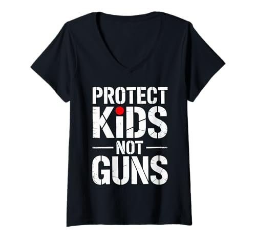 Damen Protect Kids Not Guns Anti Gun Violence T-Shirt mit V-Ausschnitt Damen Protect Kids Not Guns Anti Gun Violence T-Shirt mit V-Ausschnitt von Addictive Designs Merch