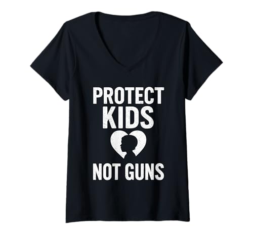 Damen Protect Kids Not Guns Anti Gun Violence T-Shirt mit V-Ausschnitt Damen Protect Kids Not Guns Anti Gun Violence T-Shirt mit V-Ausschnitt von Addictive Designs Merch