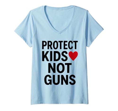 Damen Protect Kids Not Guns Anti Gun Violence T-Shirt mit V-Ausschnitt Damen Protect Kids Not Guns Anti Gun Violence T-Shirt mit V-Ausschnitt von Addictive Designs Merch